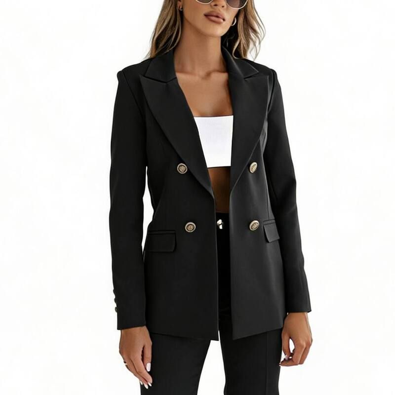 クリアフラワー レディース アウター ジャケット・ブルゾン ブレザー ClearFlower Womens Breasted Blazer Casual Elegant Suit Jacket Bla