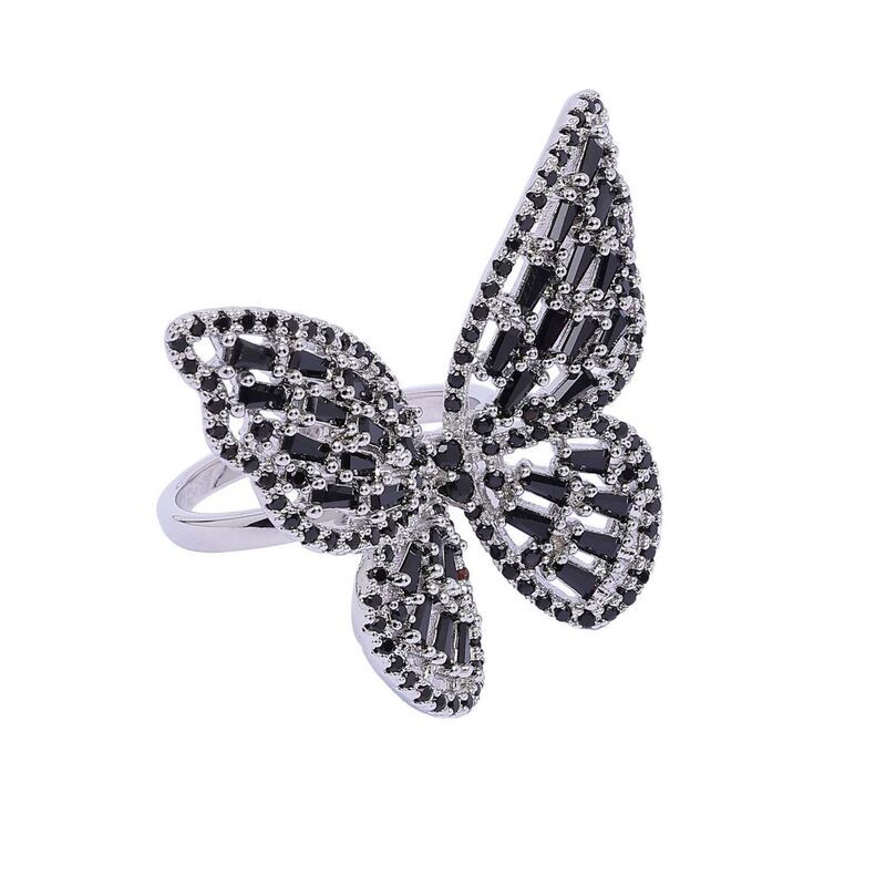 エージーピーパリ レディース アクセサリー リング AGPARIS Whimsical Butterfly Sparkle Ring FreeSize Black ブラック