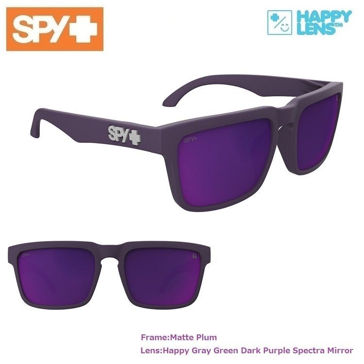 SPY OPTIC スパイ 【 HELM ヘルム 】HAPPY LENS【 Matte Plum-Happy Gray Green Dark Purple Spectra Mirror 】ハッピーレンズ　送料無料！！スパイサングラス正規品 happylens