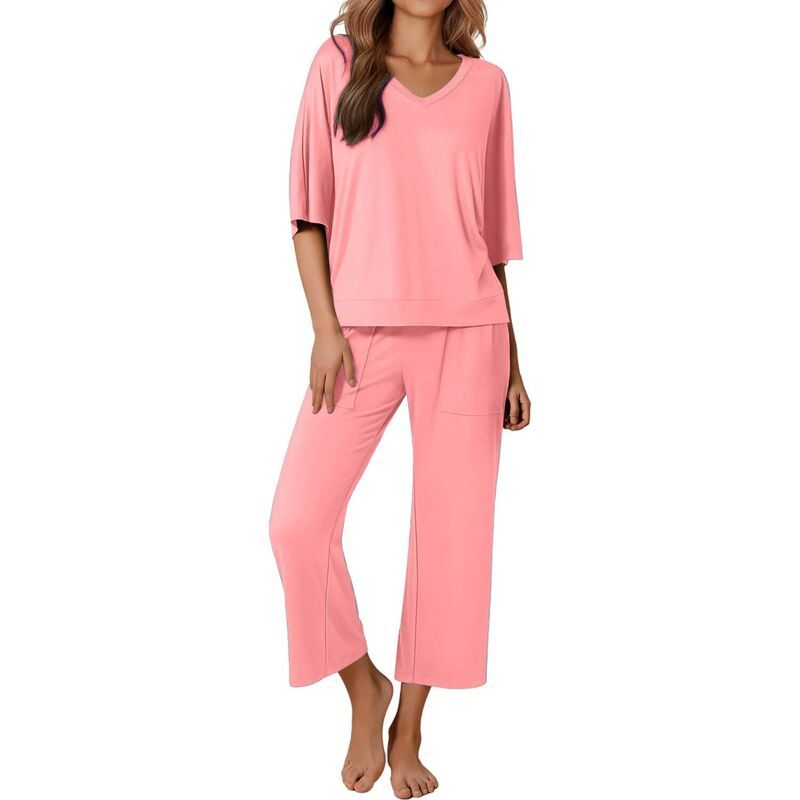 エコアー レディース アンダーウェア ナイトウェア パンツ Ekouaer Women s 2 Piece Pajama Set Outfits with Pocketshort Sleeve Top
