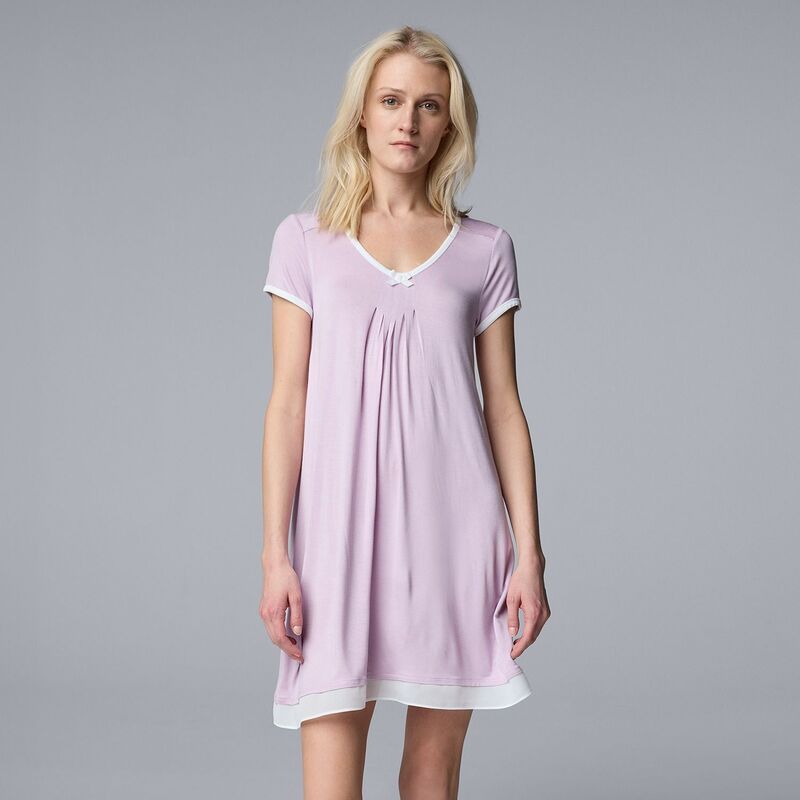 ヴェラウォン レディース アンダーウェア ナイトウェア シャツ Womensimply Vera Wang Basic Luxury Sleepshirt Orchid