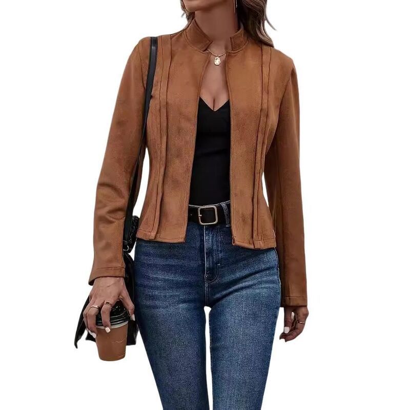 コジョイン レディース アウター ジャケット・ブルゾン コート クロップド Kojooin Women Casual Business Coat Long Sleeve Cropped Jacket