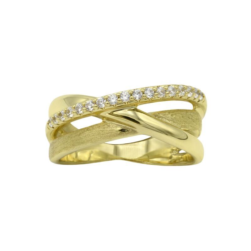 シティリュクス レディース アクセサリー リング City Luxe Gold Tone Cubic Zirconia Brushed Ringold Tone ゴールド