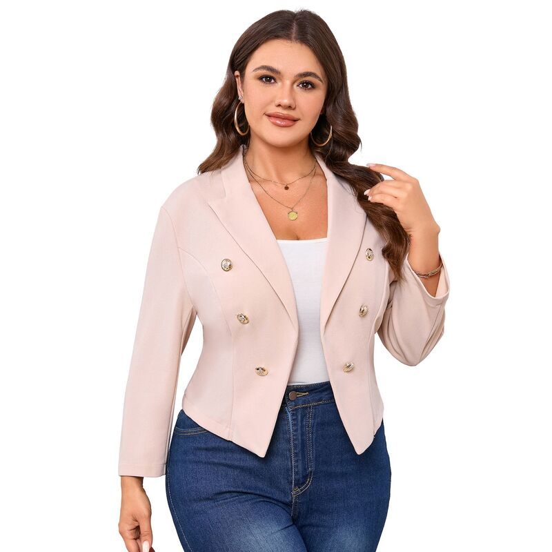 セオリア レディース アウター ジャケット・ブルゾン プラスサイズ コート ブレザー Seoria Plusize Blazers for Womenotch Lapelong Sleeve Offi