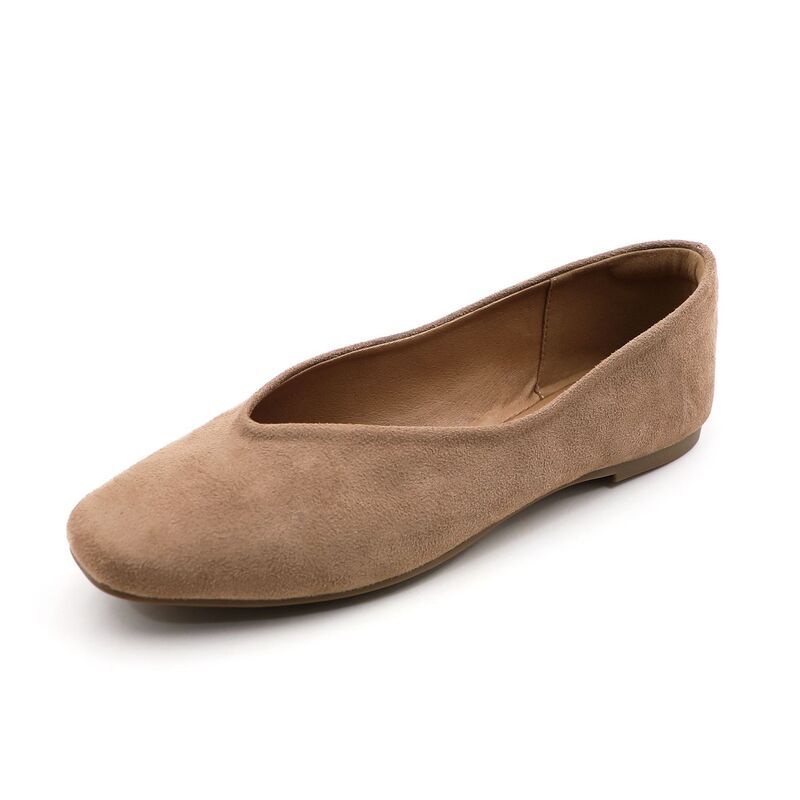 FC デザイン レディース シューズ サンダル ミニ FC Design Womens Classic Minimal RoundToe Ballet Flats for Everyday Taupe