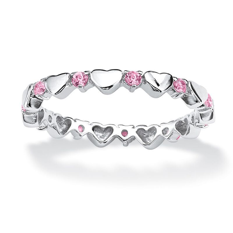 パームビーチジュエリー レディース アクセサリー リング PalmBeach Jewelry Sterling Silveround Simulated Birthstone Heart Eterni