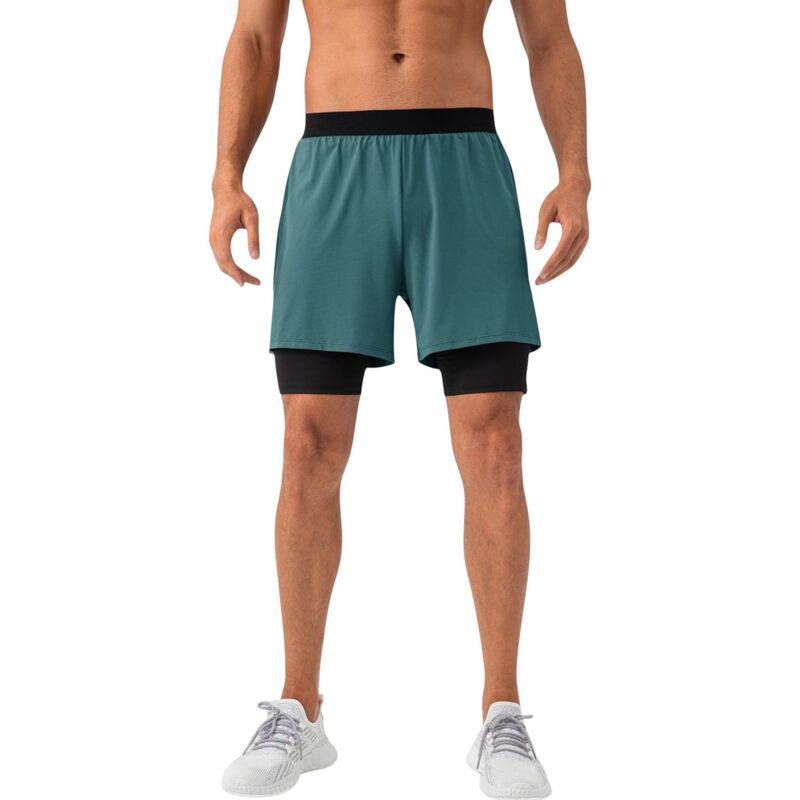 アンナカシ レディース ボトムス ハーフパンツ・ショーツ ショートパンツ AnnaKaci Mens 2in1 Training Shorts with Inner Compression Layer