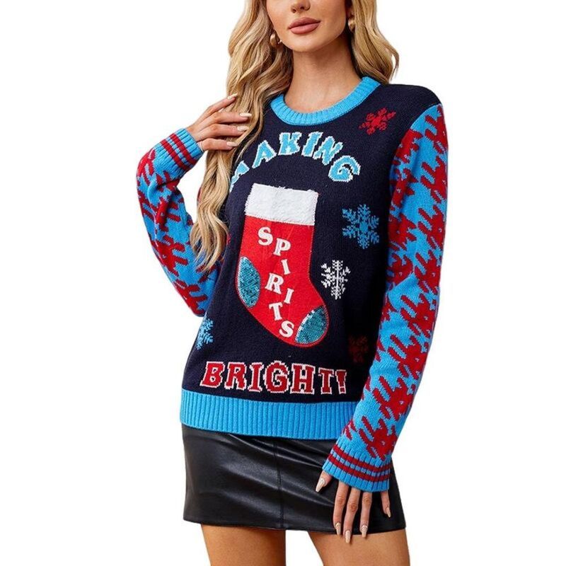 イエスファッション レディース アウター ニット・セーター プリント シャツ Yesfashion Womens Funny Cute Snowflake Print Long Sleeve Knit 11,866円