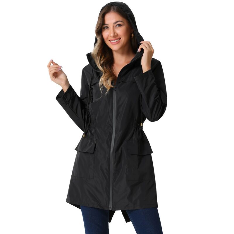 インスパイア シック レディース アウター ジャケット・ブルゾン コート INSPIRE CHIC Windbreaker Trench Coat for Womens Lightweight Hoo