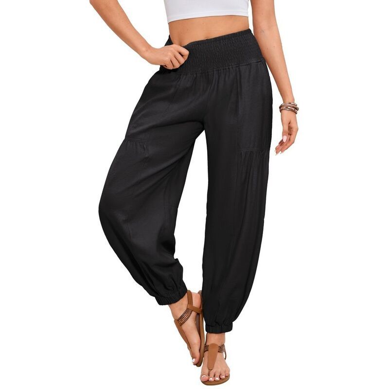 ボディサイズ レディース ボトムス カジュアルパンツ カーゴパンツ ハイウエスト コットン リネン BODDYSIZE Womens Casualinen Cotton Blend Harem Pan