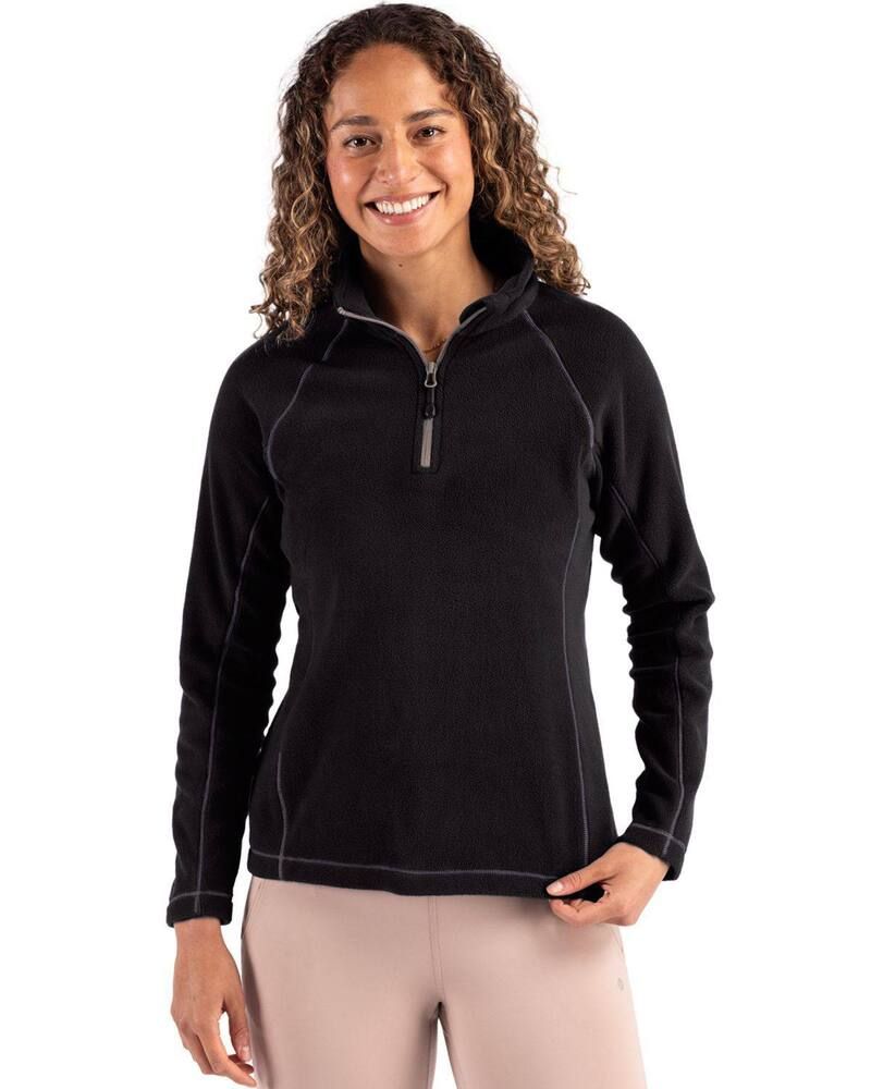 クリーク レディース アウター ジャケット・ブルゾン ハーフジップ フリース Clique Powderecycled Fleece Womens Quarter Zipullover Black ブ