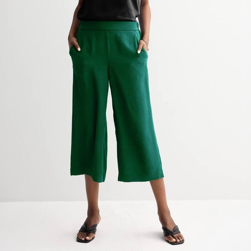 ナインウェスト レディース ボトムス カジュアルパンツ ワイドレッグ プチ Petite Nine West PullOn Wide Leg Cropantshady Moss