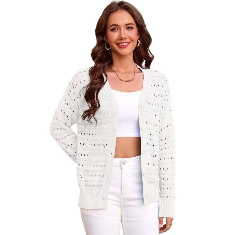 ボディサイズ レディース アウター ニット・セーター カーディガン BODDYSIZE Womens Crochet Cardigan Sweater Kimonos Boho Solid Color