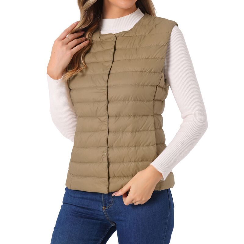 インスパイア シック レディース アウター ジャケット・ブルゾン キルティング ベスト ノースリーブ コート INSPIRE CHIC Womens Puffer Vest Sleeveless Li
