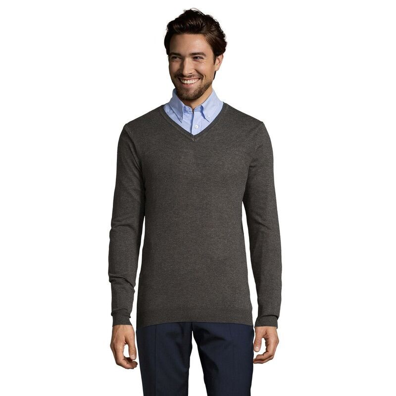 ソルズ レディース アウター ニット・セーター Vネック SOLS Mens Glory V Neck Sweater Charcoal Marl チャコール