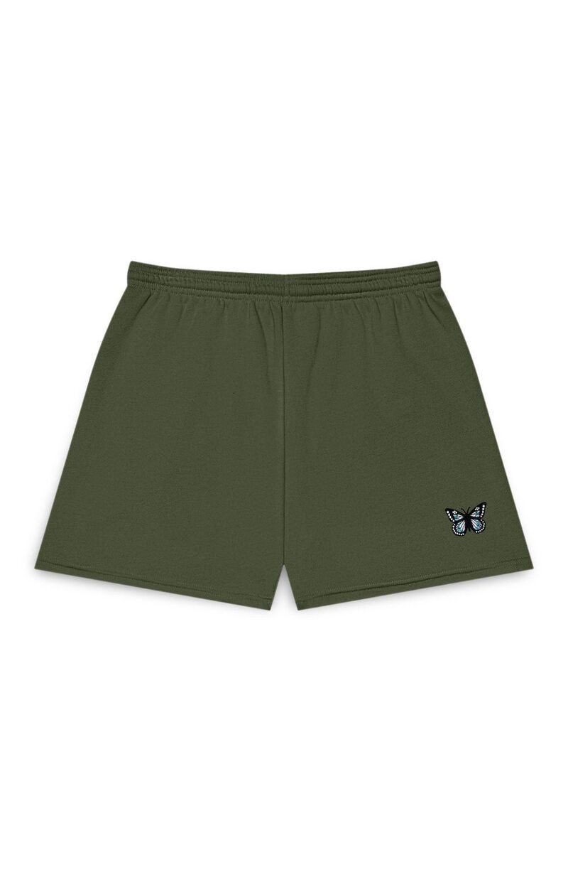 ダリックス レディース ボトムス ハーフパンツ・ショーツ Dalix Womens Butterfly Jogger Sweatshort Olive オリーブ