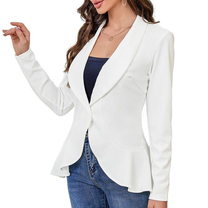 エリートスピリット レディース アウター ジャケット・ブルゾン カーディガン ブレザー EliteSpirit Womens Blazer Cardigan Lapelong Sleeves Pepl