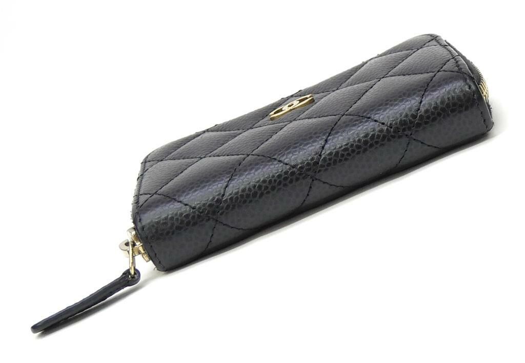 シャネル CHANEL コインケース 小銭入れ マトラッセ 黒 キャビアスキン