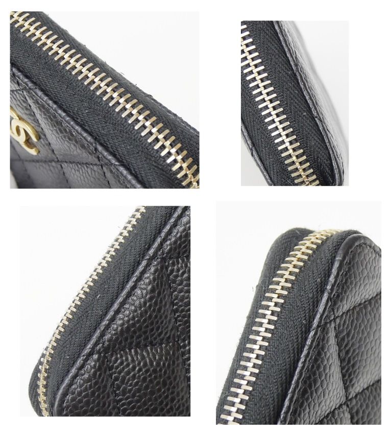シャネル CHANEL コインケース 小銭入れ マトラッセ 黒 キャビアスキン