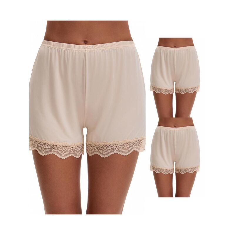 インスパイア シック レディース ボトムス カジュアルパンツ レーストリム ショートパンツ シルク レース INSPIRE CHIC 3 Packs Womens Lace Trim Ice Silk