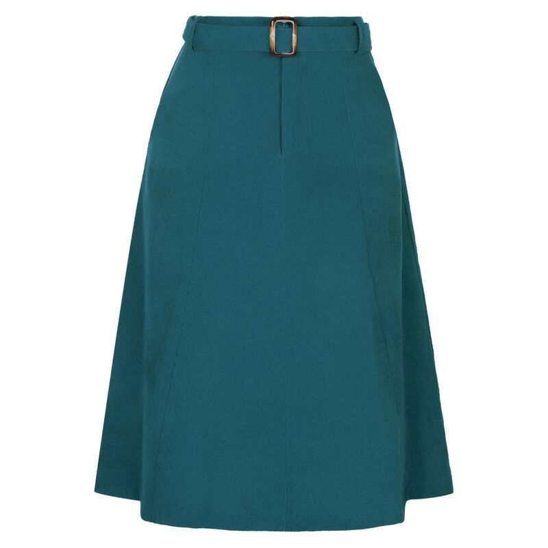 アレグラ ケー レディース ボトムスカート コーデュロイ A ライン ハイウエスト ミディ ALLEGRA K Womens High Waist Elastic Back ALine Belted