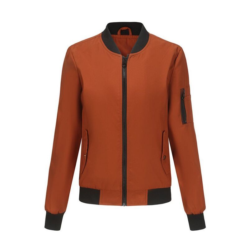 イエスファッション レディース アウター ジャケット・ブルゾン 長袖 Yesfashion Womens LongSleeved Thin Flight Jacket Loose Stand Coll