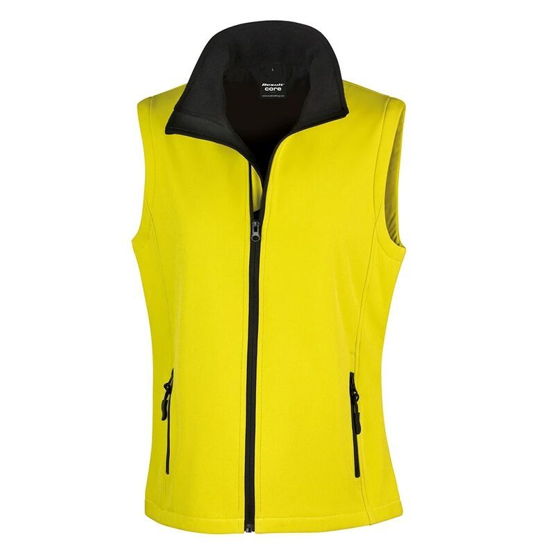 リザルト レディース アウター ジャケット・ブルゾン Result WomensLadiesoftshell Body Warmer Yellow And Black ブラック