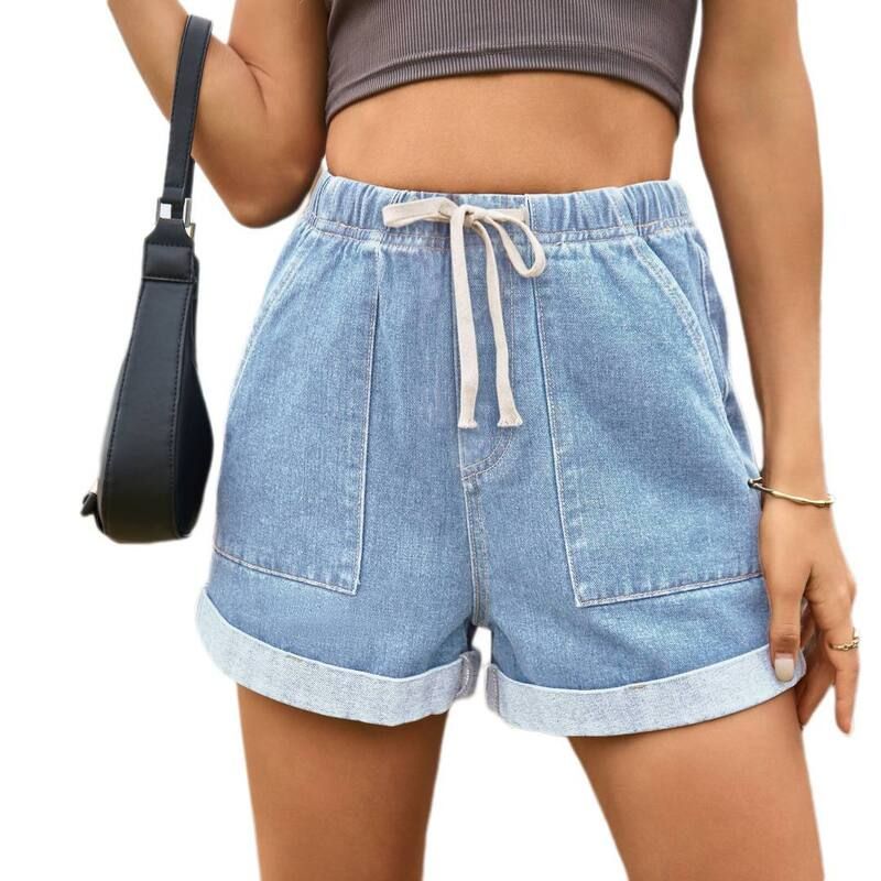 イエスファッション レディース ボトムス ハーフパンツ・ショーツ ショートパンツ デニム Yesfashion Womens Casual Denim Shorts Elastic Waist Dra