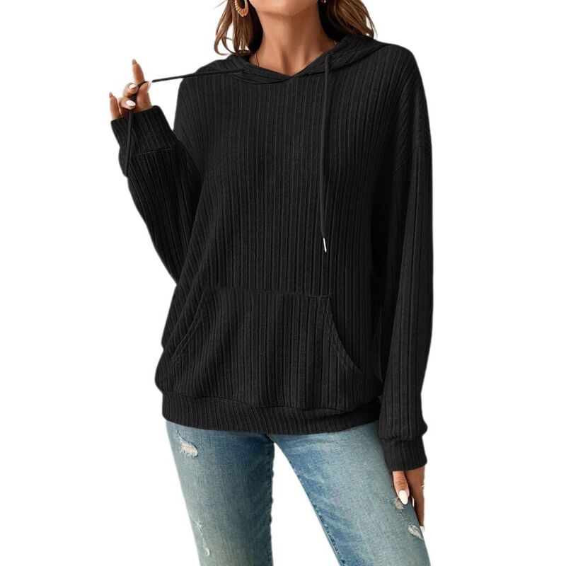 イエスファッション レディース アウター ニット・セーター シャツ パーカー Yesfashion Womens Drawstring Long Sleeve Hoodies Pocket Front