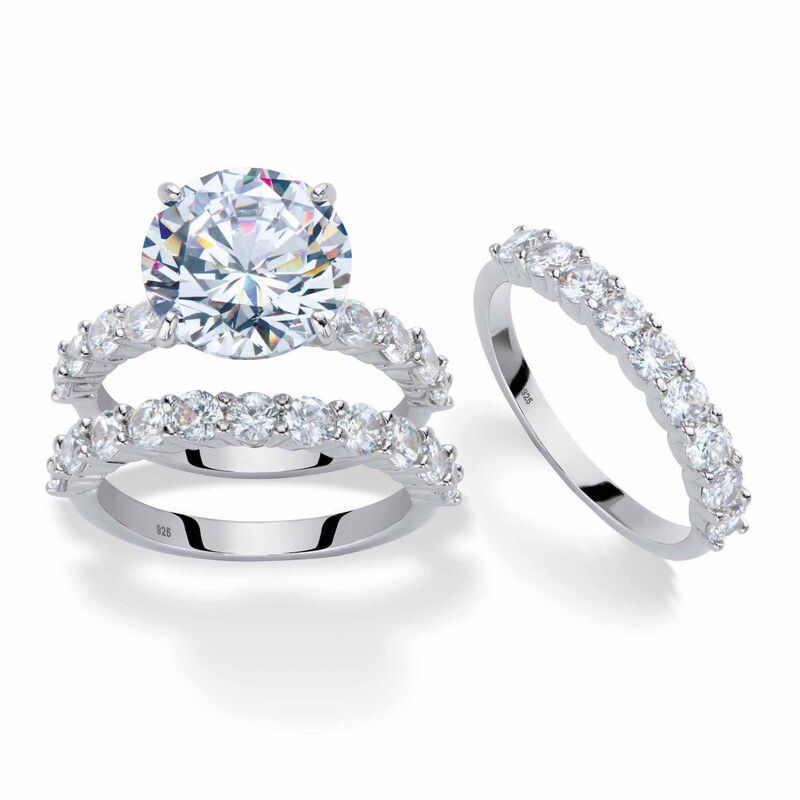 パームビーチジュエリー レディース アクセサリー リング PalmBeach Jewelry 920 Cttw Cubic Zirconia PlatinumPlated Bridal Ring Se