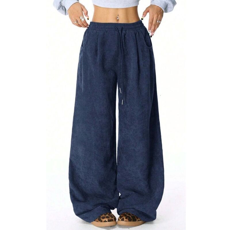 イエスファッション レディース ボトムス カジュアルパンツ ワイドレッグ コーデュロイ ハイウエスト Yesfashion Womens Wide Leg Pants Corduroy High Wa
