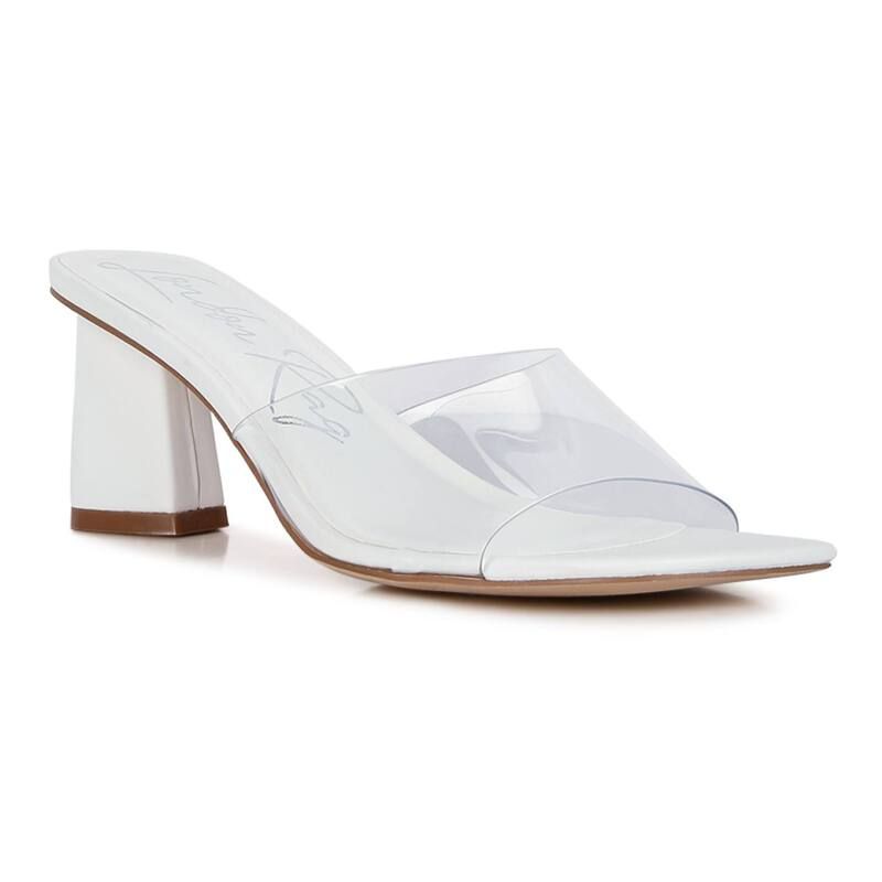 ロンドンラグ レディース シューズ パンプス サンダル ヒール London Rag Eugnie Womens Block Heeled Slide Sandals White ホワイト