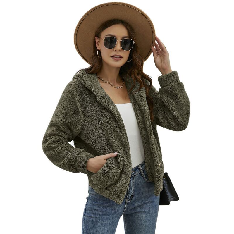 コジョイン レディース アウター ジャケット・ブルゾン フーデッドジャケット カーディガン コート フリース Kojooin Women Fuzzy Fleece Cardigans Hooded J
