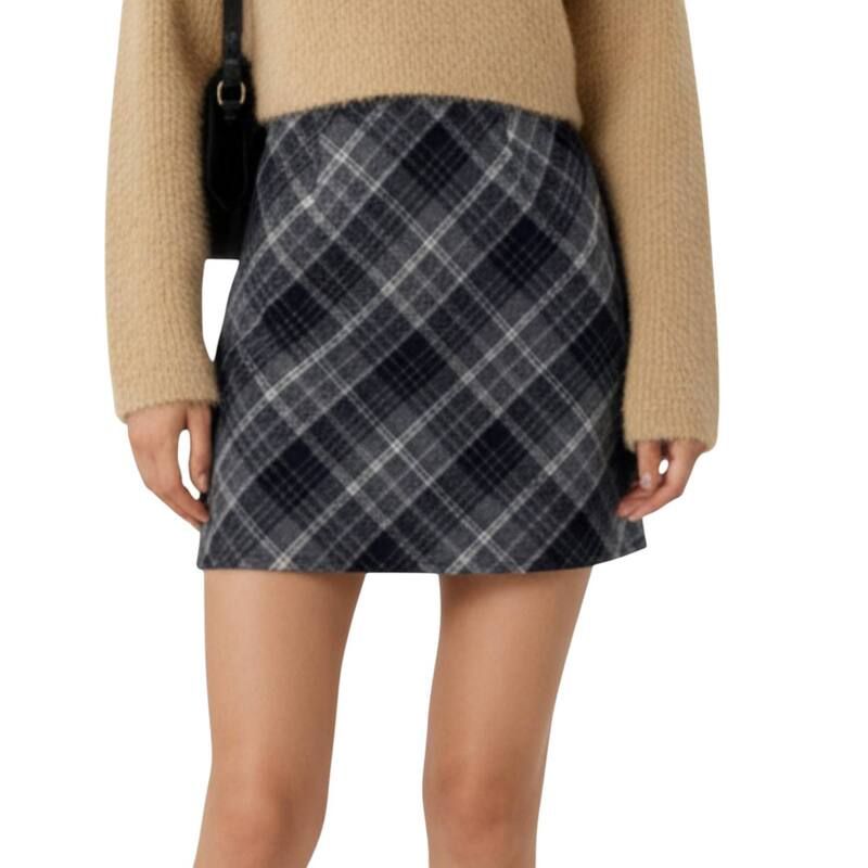 アンナカシ レディース ボトムスカート A ライン ミニ ウール AnnaKaci Womens Plaid ALine Mini Skirt with Classicheck Pattern and
