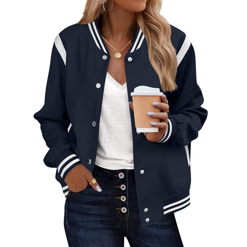 ジーグー レディース アウター ジャケット・ブルゾン Zeagoo Womens Lightweight Bomber Jacket Casual Striped Outerwear with Poc