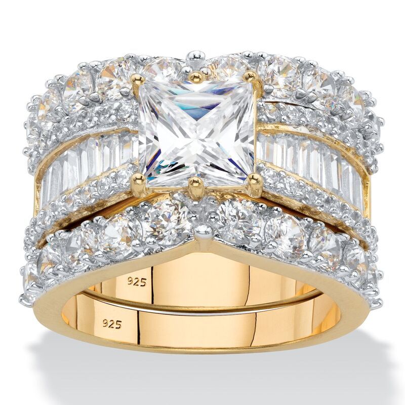 パームビーチジュエリー レディース アクセサリー リング PalmBeach Jewelry 448 Cttw 3Pc14k Yellow Goldplated Silver Cubic Zircon