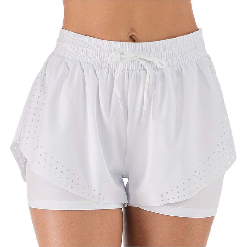 アンナカシ レディース ボトムス ハーフパンツ・ショーツ ショートパンツ AnnaKaci Womens Running Double Layer Fitness Workout Athletic S