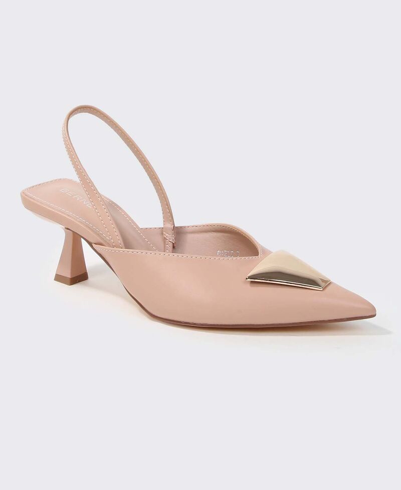 バーネス レディース シューズ パンプス BERNESS Cielo Slingback Pumps with GoldToneTrapezoid Accent Beige ベージュ