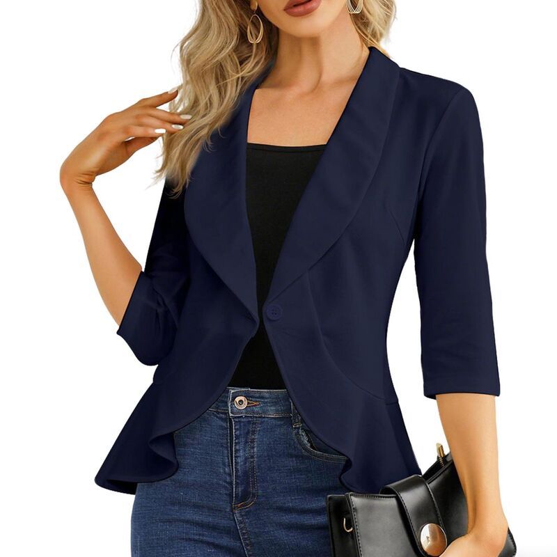 エリートスピリット レディース アウター ジャケット・ブルゾン カーディガン ブレザー EliteSpirit Womens Blazer Cardigan Lapel Three Quarter S 11,085円