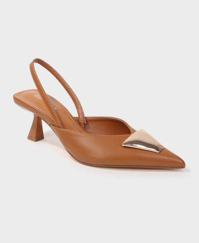 バーネス レディース シューズ パンプス BERNESS Cielo Slingback Pumps with GoldToneTrapezoid Accent Camel キャメル 13,075円