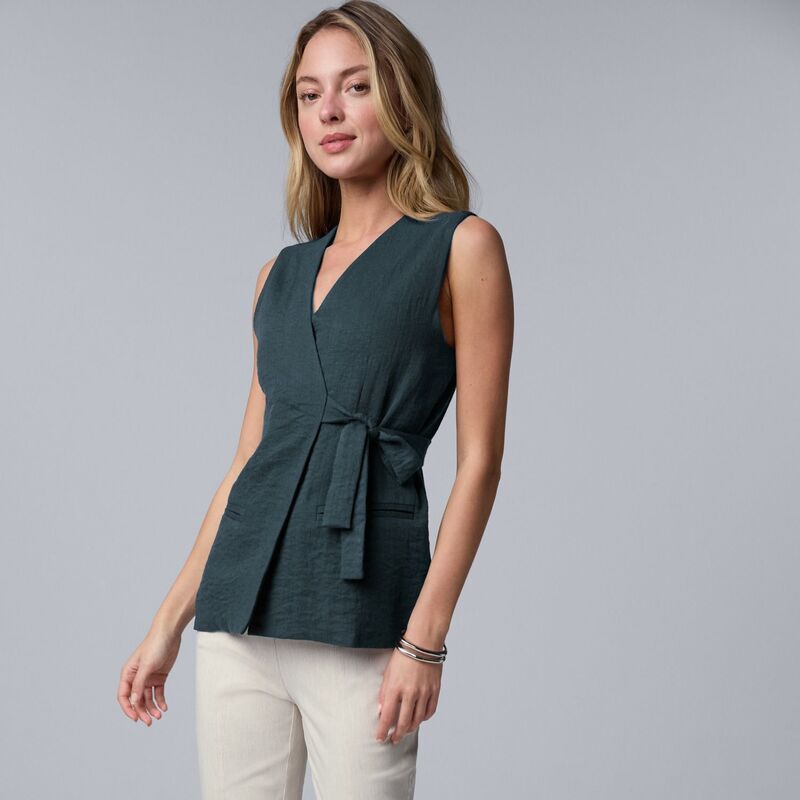 ヴェラウォン レディース アウター ジャケット・ブルゾン ベスト Womensimply Vera Wang Belted Vest Silent Navy ネイビー