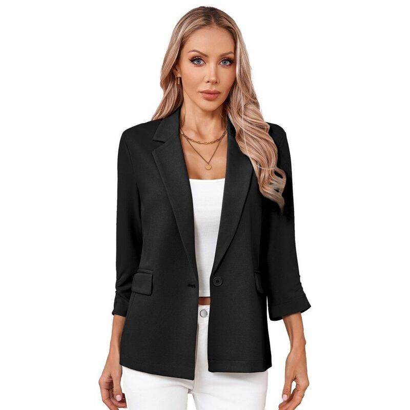 ボディサイズ レディース アウター ジャケット・ブルゾン ブレザー BODDYSIZE Womens Casualong Sleeve Blazer Business Open Front Work