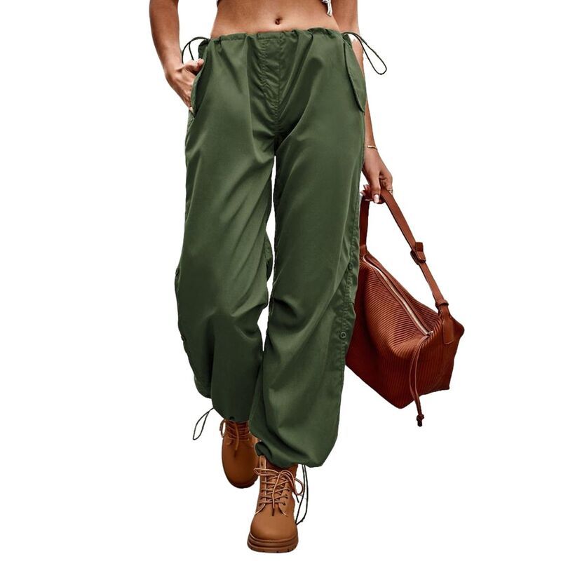 クリアフラワー レディース ボトムス カジュアルパンツ カーゴパンツ ClearFlower Womens Loose Fit Drawstring Elastic Waist Cargo Pants