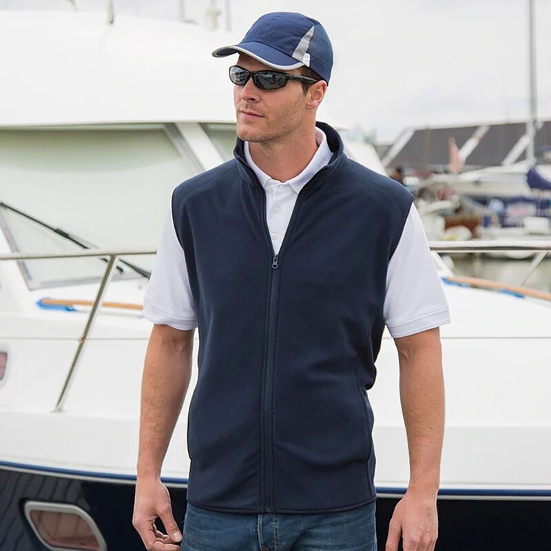 リザルト レディース アウター ニット・セーター ジレ フリース Result Core Mens Micro Fleece Gilet Navy ネイビー
