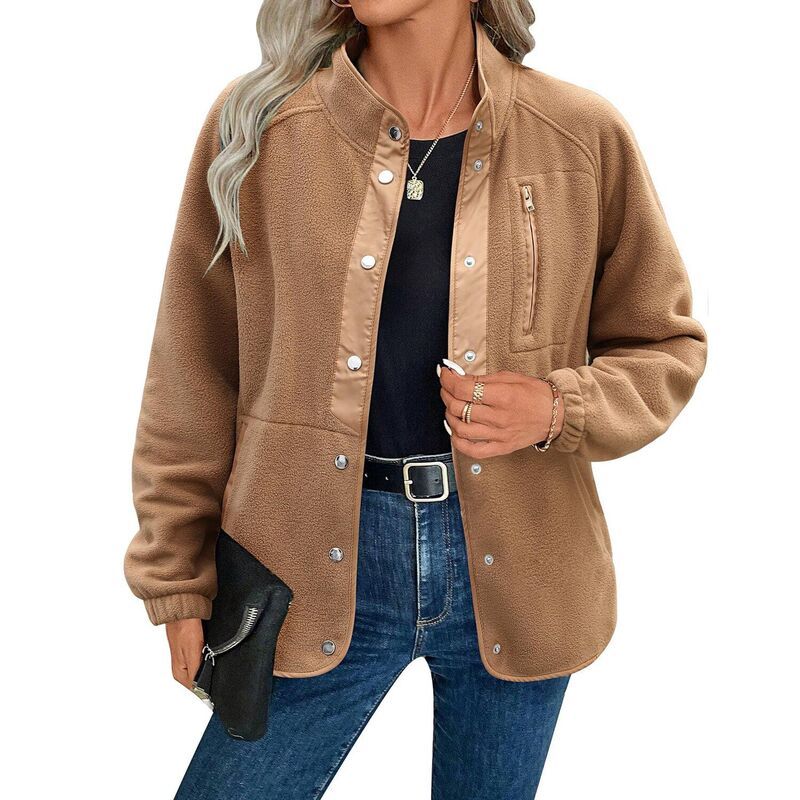 ジーグー レディース アウター ジャケット・ブルゾン コート フリース Zeagoo Womens Fleece Sherpa Jacket Long Sleeve Stand Collar Coat