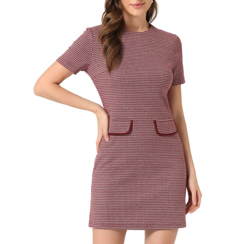 インスパイア シック レディース トップス ワンピース ヴィンテージ INSPIRE CHIC Work Dress for Women Short Sleeve Vintage Houndstoot