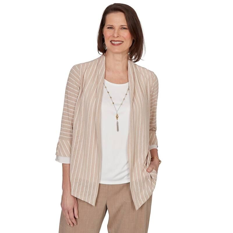 アルフレッド ダナー レディース トップス シャツ レース Womens Alfredunner Grand Bazaar Vertical Stripe Two in One Top with Ne