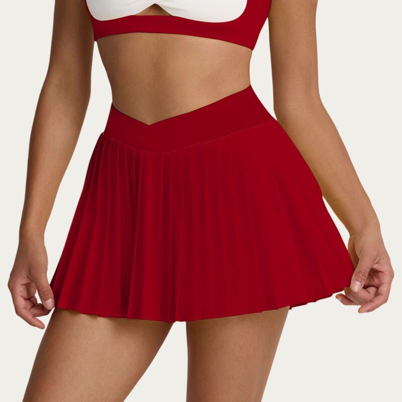 アンナカシ レディース ボトムスカート プリーツ ショートパンツ AnnaKaci Womens Pleated Tenniskort with Built In Shorts Athletic Sk