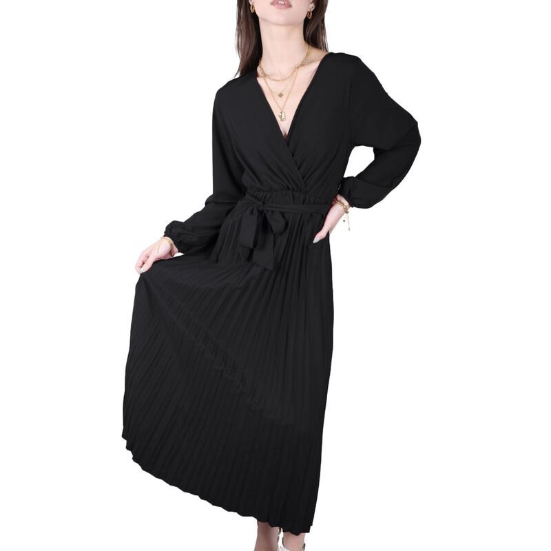 アンナカシ レディース トップス ワンピース プリーツスカート Vネック プリーツ スカート マキシ AnnaKaci Womens Long Sleeve VNeck Maxi Dress with