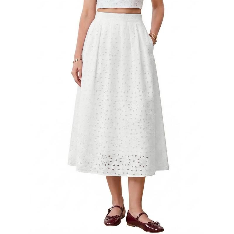 インスパイア シック レディース ボトムスカート A ライン ミディ INSPIRE CHIC Summer Boho Skirts for Women High Waisted A Line Flo